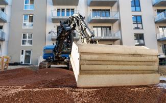 Substrate is applied on an underground garage.